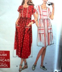 7173 EZ CUTE EMPIRE SS POCKET DRESS LENGTHS PATTERN XS-XL